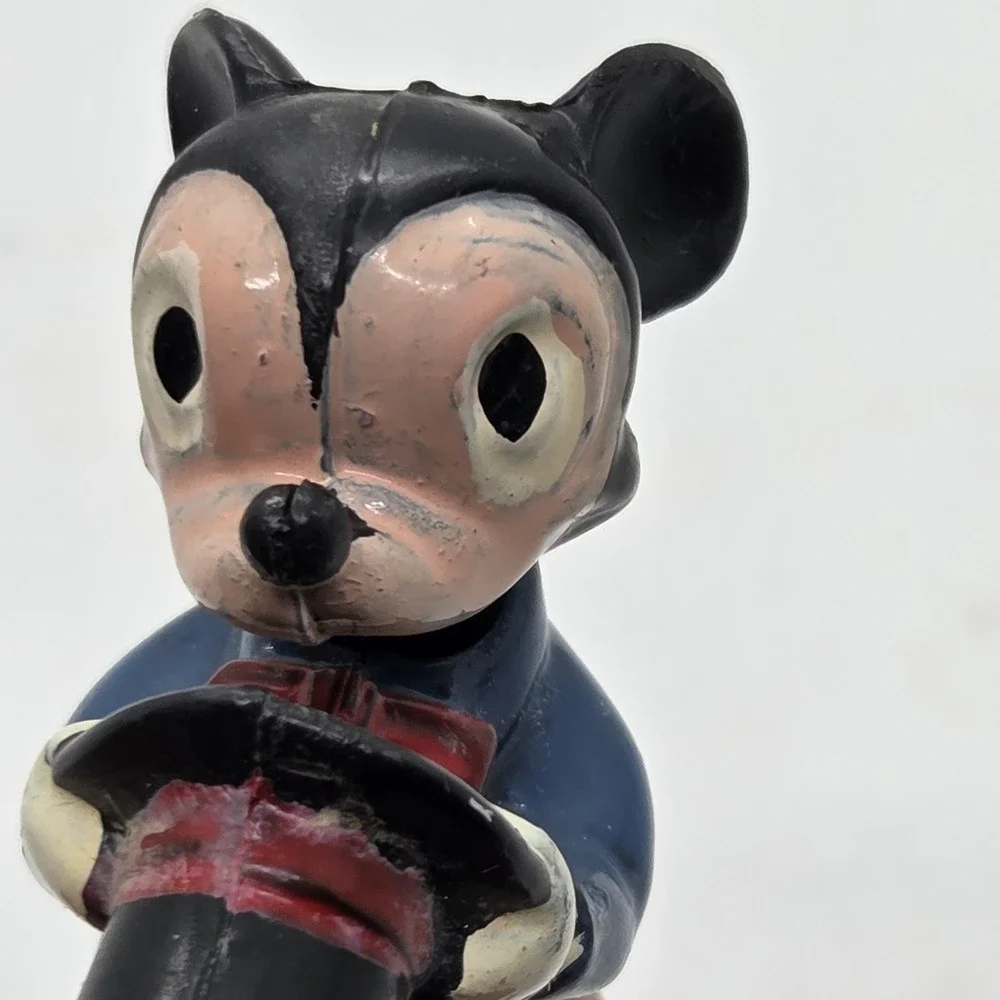 Vtg 1960s Marx Disney Mickey Mouse Nodder Bobble Head Magician Top Hat Hong Kong